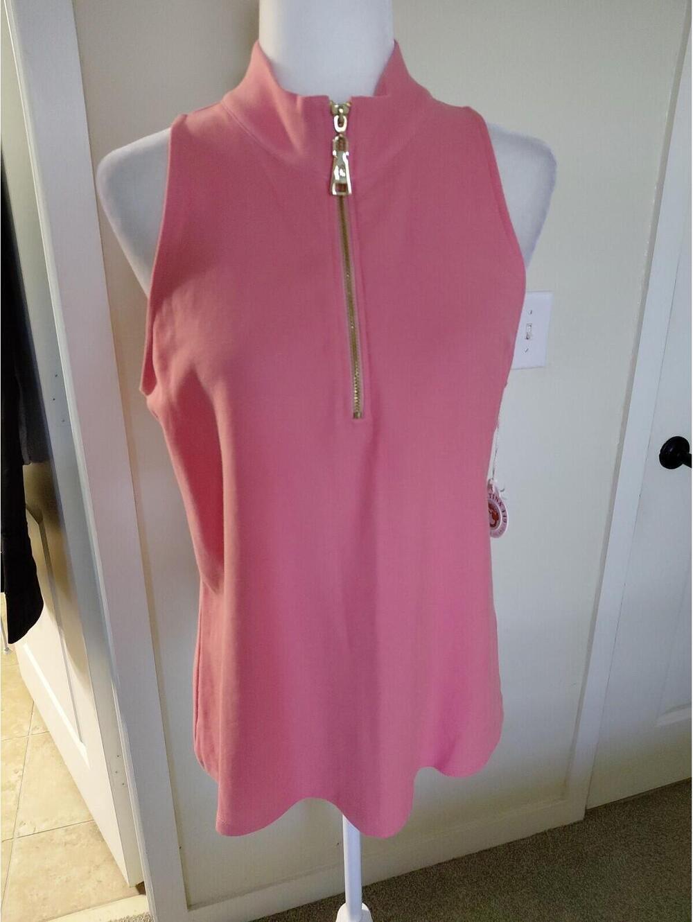 NWT Spartina Keira Zip Top Peach Size L